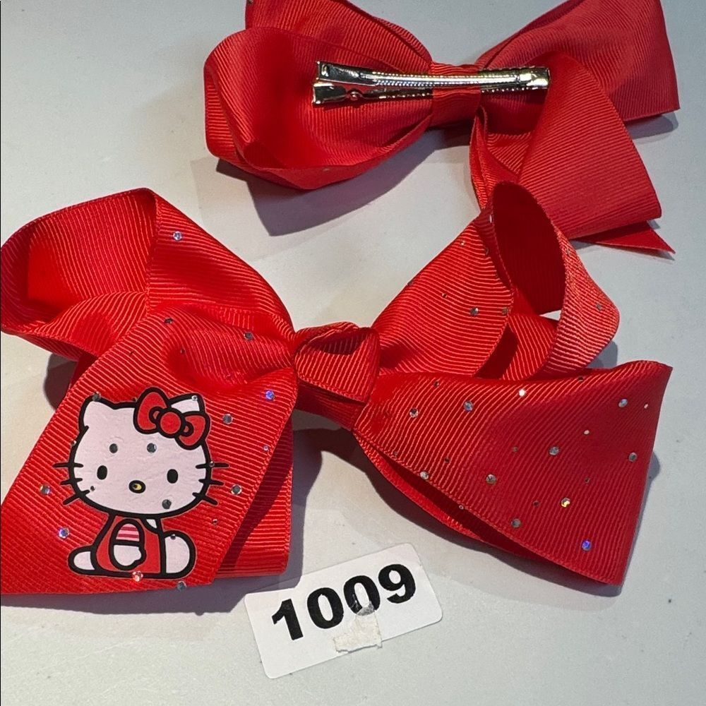 1009 Red Hello Kitty Hair Bow Alligator Clip